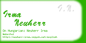 irma neuherr business card